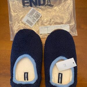 Lands' End Cozy Slippers - Navy Blue